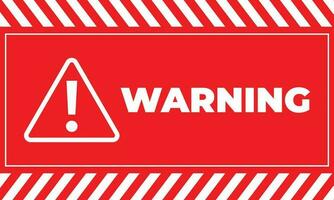 Warning Sign on Red Background vector