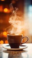 Cup of coffee on natural background. Illustration photo