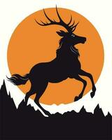 moose in the moonlight vector