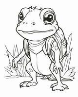 toad with backpack vector