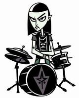 cartoon drummer bandmate vector