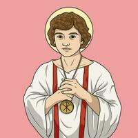 Saint Tarcisius of Rome Colored Vector Illustration