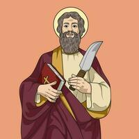 Santo Bartolomé apóstol de colores vector ilustración