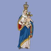 Our Lady of the Abbey Colored Vector Illustration