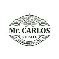 Sres. carlos canabis Al por menor Tienda logo vector