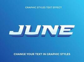 JUNE BLUE GRADIENT EDITABLE TEXT EFFECT vector