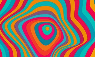 Groovy hippie retro vintage wavy pattern 70s abstract background. Vector illustration