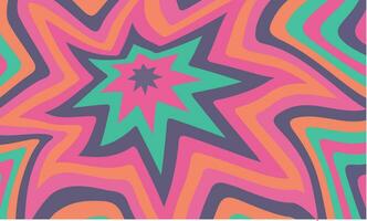 psychedelic groovy background with star shapes. Vector illustration