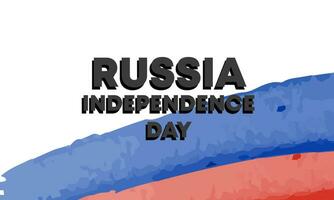 Rusia independiente día bandera con acuarela antecedentes vector