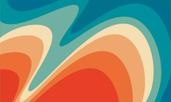 Wavy groovy retro vintage 70s background. Vector illustration