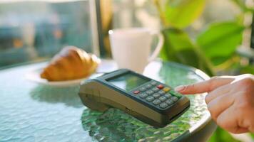 Contactless payment with smartphone. Wireless payment concept video