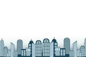 City skyline vector illustration. urban landscape. Daytime city view in flat style.