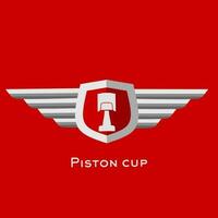 illustration vector of piston cup with shield perfect for print