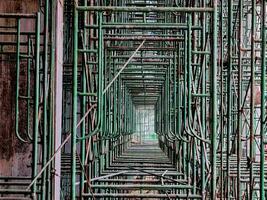 construction scaffolding steel building construction industrial concept photo