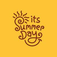 Summer hand drawn lettering script vector illustration.