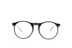 Glasses black on white background photo