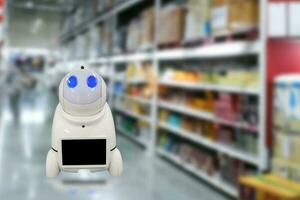 Smart automation robots in factory concept technology in warehouse photo