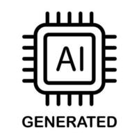 Artificial intelligence generated icon vector AI sign for graphic design, logo, website, social media, mobile app, UI illustration.