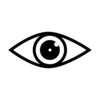 Eye icon vector with double reflection in pupil. Sign of view, look, glance, glimpse, dekko, eyebeam, opinion, eyewink, peek and eye.