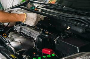 Auto mechanic Repair maintenance and car inspection photo