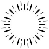 Doodle sketch style of Starburst, sunburst, Element Fireworks Black Rays. Comic explosion effect. Radiating, radial lines. cartoon hand drawn illustration for concept design. vector