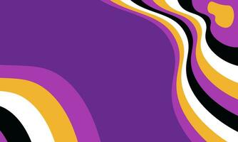 Psychedelic background 70s hippie groovy wavy style pattern. Vector illustration