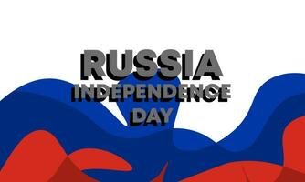 Rusia independiente día bandera con fluido ondulado formas vector ilustración