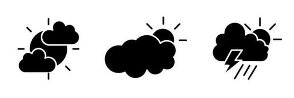 Icon design. Black and white weather icon illustration collection. vector