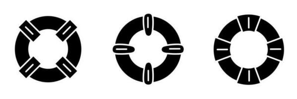 Icon design. Black and white lifebuoy icon illustration collection. vector