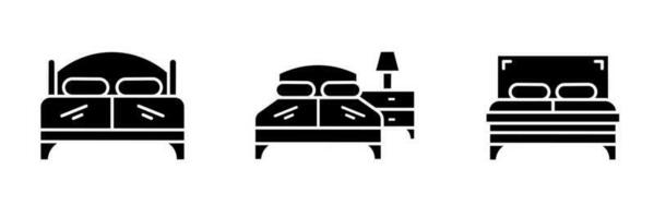 Icon design. Black and white bed icon illustration collection. vector