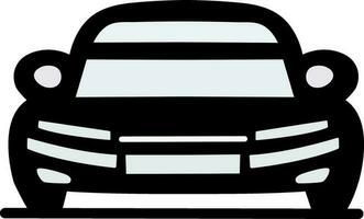 frente ver de coche icono en negro y gris color. vector