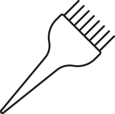 Isolated Hair Dye Brush Icon In Outline Style.