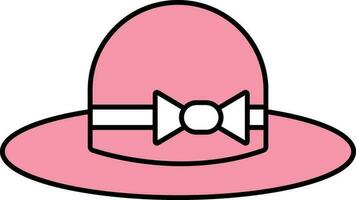 Female Hat Icon In Pink Color. vector