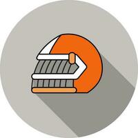 Goalie Helmet Icon In Orange And White Color. vector