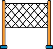 Badminton Or Volleyball Net Icon In Blue And Yellow Color. vector