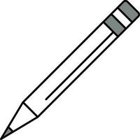 Isolated Pencil Grey And White Icon. vector