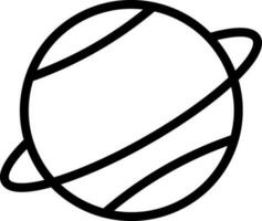 Planet Icon In Black Outline. vector