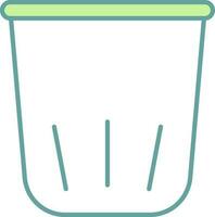 Dustbin Icon In Green And White Color. vector