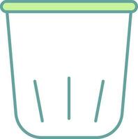 Dustbin Icon In Green And White Color. vector