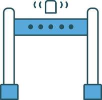 Metal Detector Gate Icon In Blue And White Color. vector