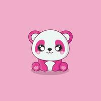 Pink baby panda vector