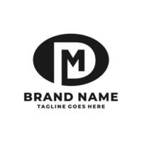 PM or MP initial letter logo design vector