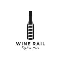 wine train rail vector illustration logo