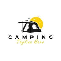 camping tent vector illustration logo