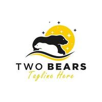 two bears vector illustration logo design