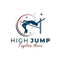 high jump sport vector illustration logo