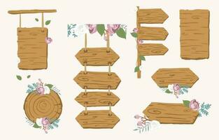 Wood frame collection for safari design.Editable vector illustration for birthday invitation,postcard and sticker