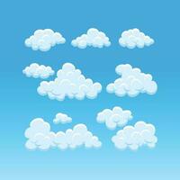 beautiful flat clouds vector