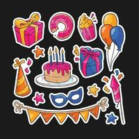 birthday celebrations design elements set vector