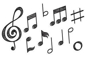 Musical note design element in doodle style vector